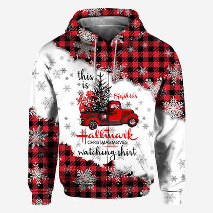 Christmas Movie Watching - Personalized Christmas All Over T-shirt and Hoodie