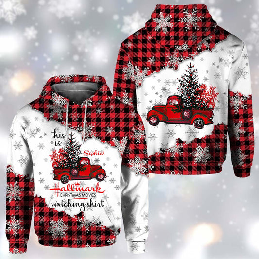 Christmas Movie Watching - Personalized Christmas All Over T-shirt and Hoodie