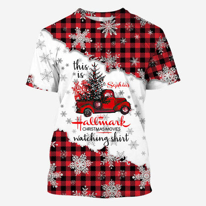 Christmas Movie Watching - Personalized Christmas All Over T-shirt and Hoodie