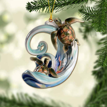 Love Turtles - Christmas Ornament (Printed On Both Sides)