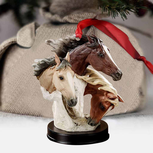 Love Horses - Christmas Ornament (Printed On Both Sides)