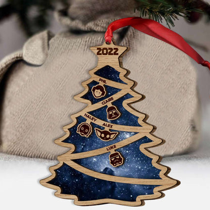 The Force Is Strong With This Family - Personalized Christmas Layered Wood Ornament