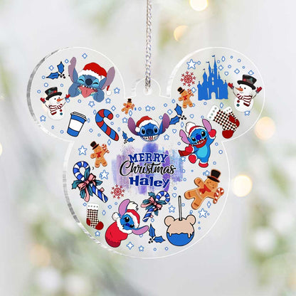 Ohana Merry Christmas - Personalized Transparent Ornament