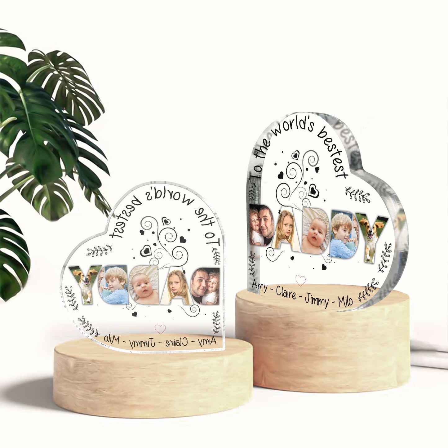 To The World's Bestest Daddy - Personalized Father Custom Shaped Acrylic Plaque