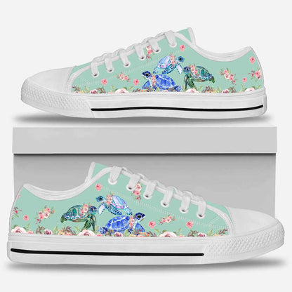 Turtle Flower  Low Top Shoes 062021