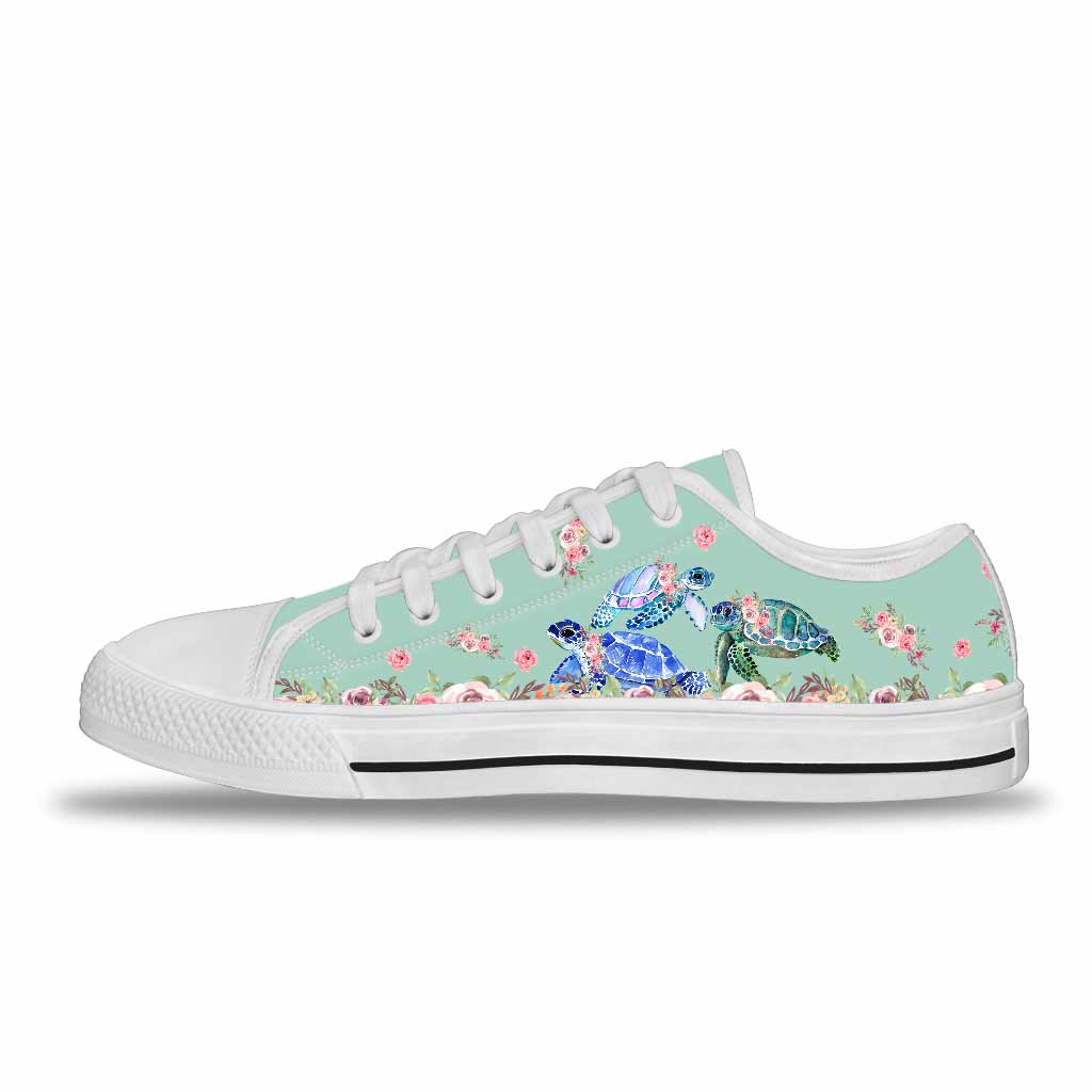 Turtle Flower  Low Top Shoes 062021