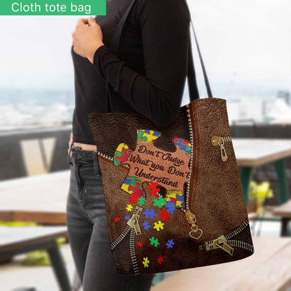 Don't Judge What You Don't Understand  - Autism Awareness  Tote Bag 062021