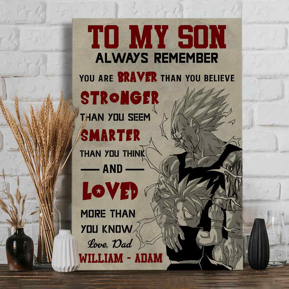 To My Son - Personalized Seven Balls Canvas And Poster