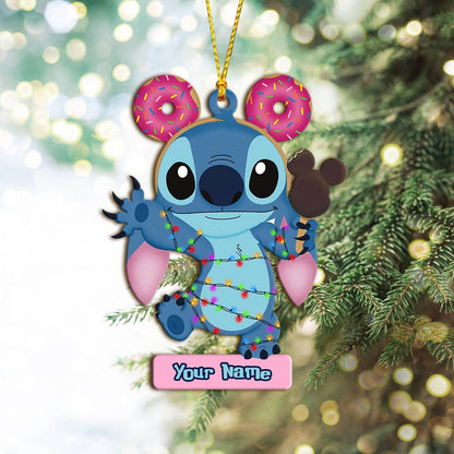 Ice Cream Ohana - Personalized Christmas Ornament (Printed On Both Sides)