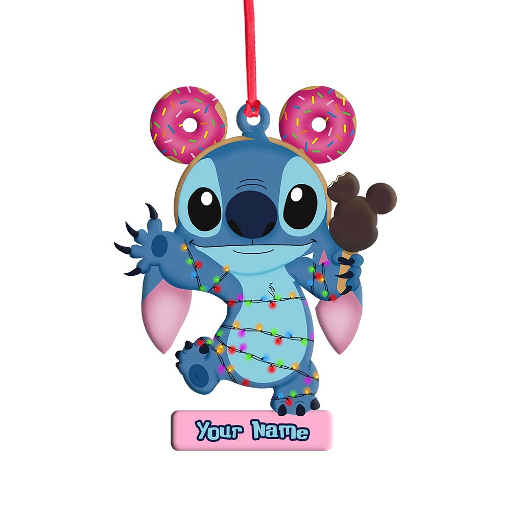 Ice Cream Ohana - Personalized Christmas Ornament (Printed On Both Sides)