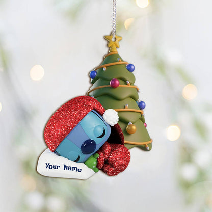 Sleepy Ohana - Personalized Christmas Ornament (Printed On Both Sides)