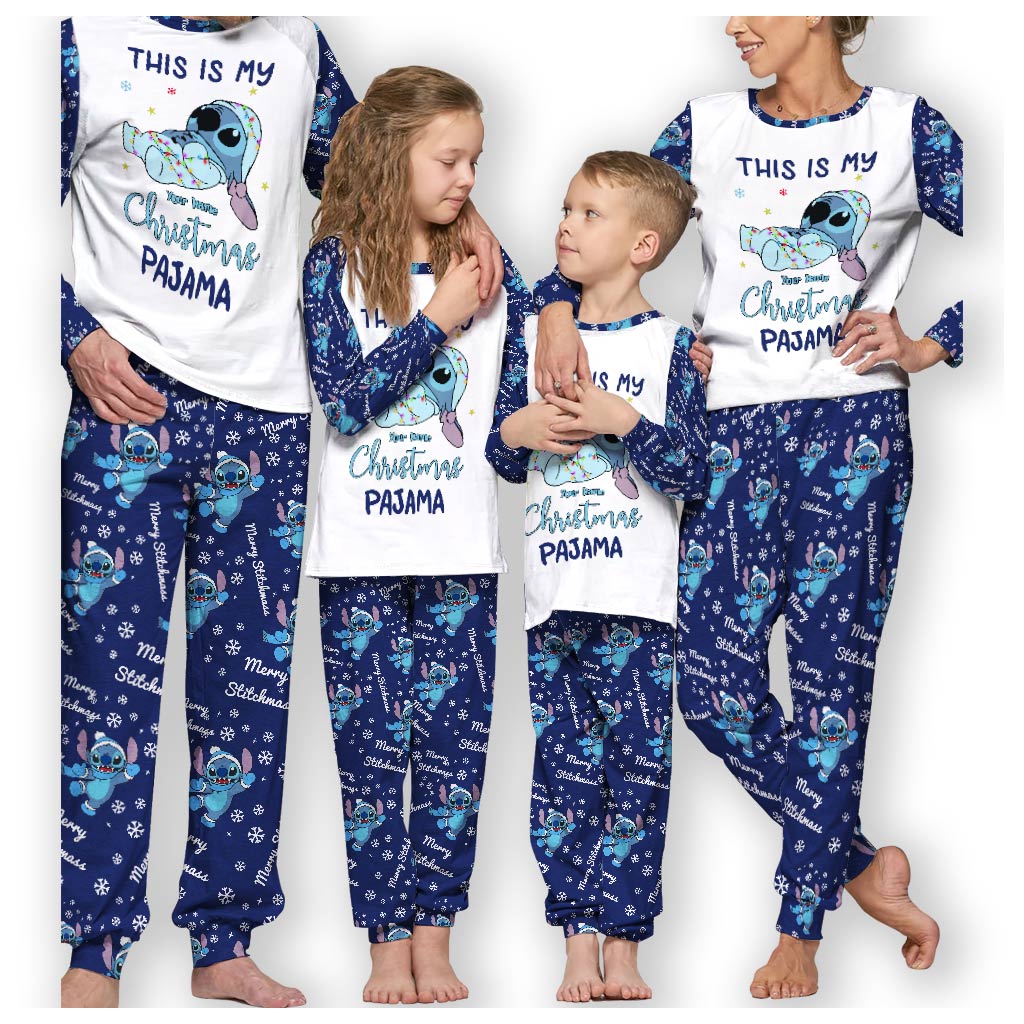 Lazy Christmas Ohana - Personalized Christmas Ohana Pajamas Set