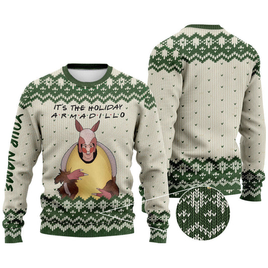 The One With The Holiday Armadillo - Personalized Christmas Sweater