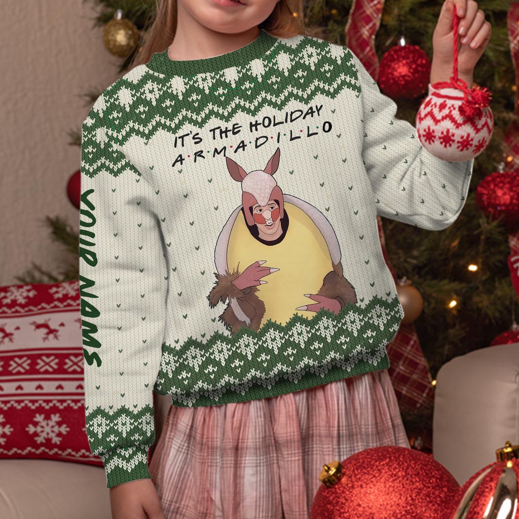 The One With The Holiday Armadillo - Personalized Christmas Sweater