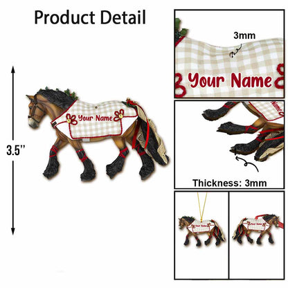 Christmas Horse - Personalized Christmas Horse Ornament (Printed On Both Sides)