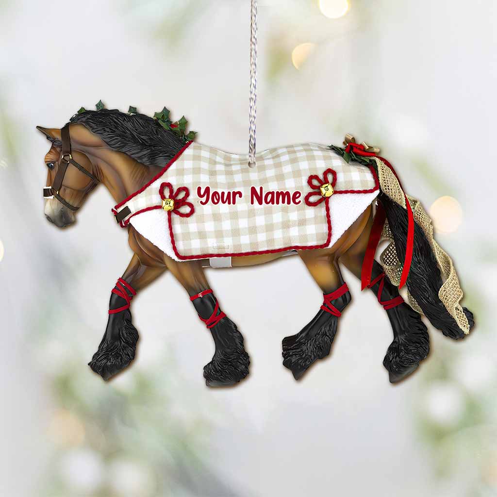 Christmas Horse - Personalized Christmas Horse Ornament (Printed On Both Sides)