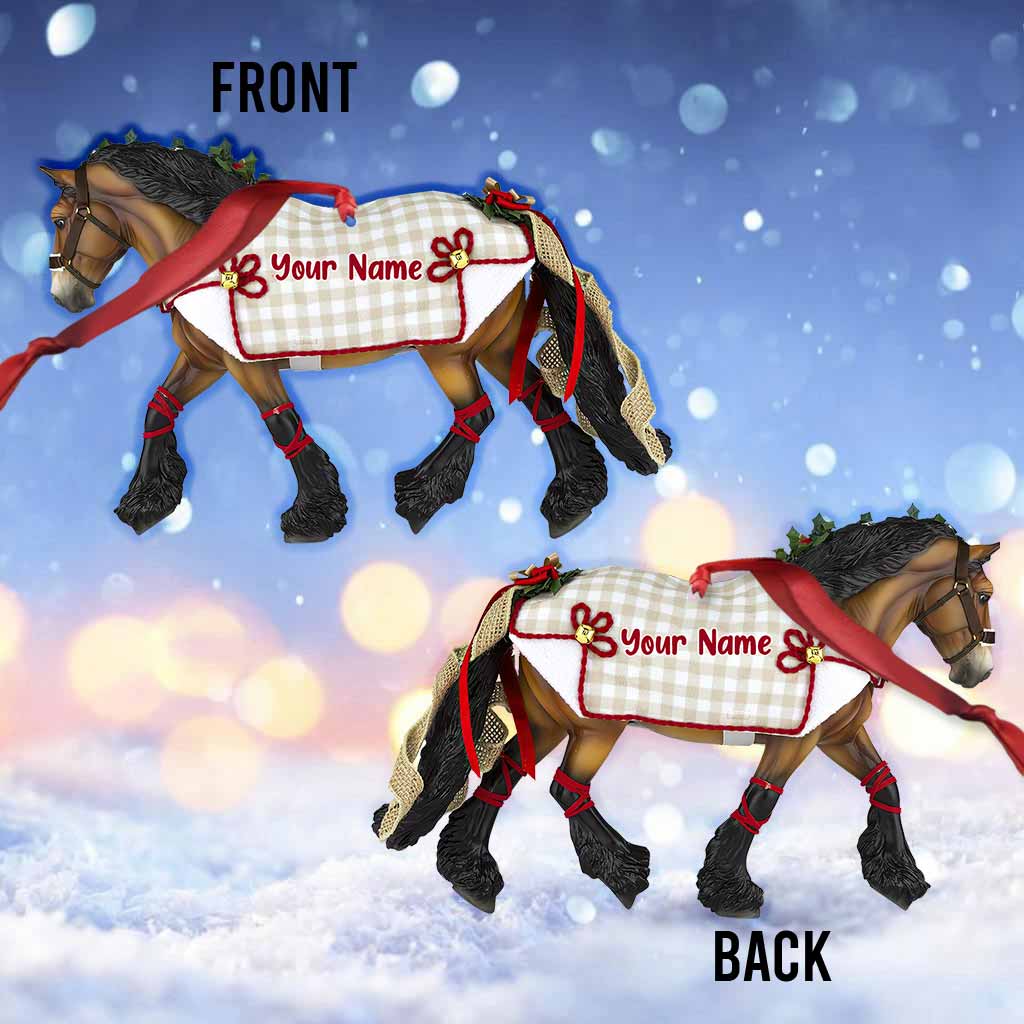 Christmas Horse - Personalized Christmas Horse Ornament (Printed On Both Sides)