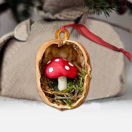 Cute Mushroom - Christmas Ornament With 3D Pattern Print (Printed On Both Sides)