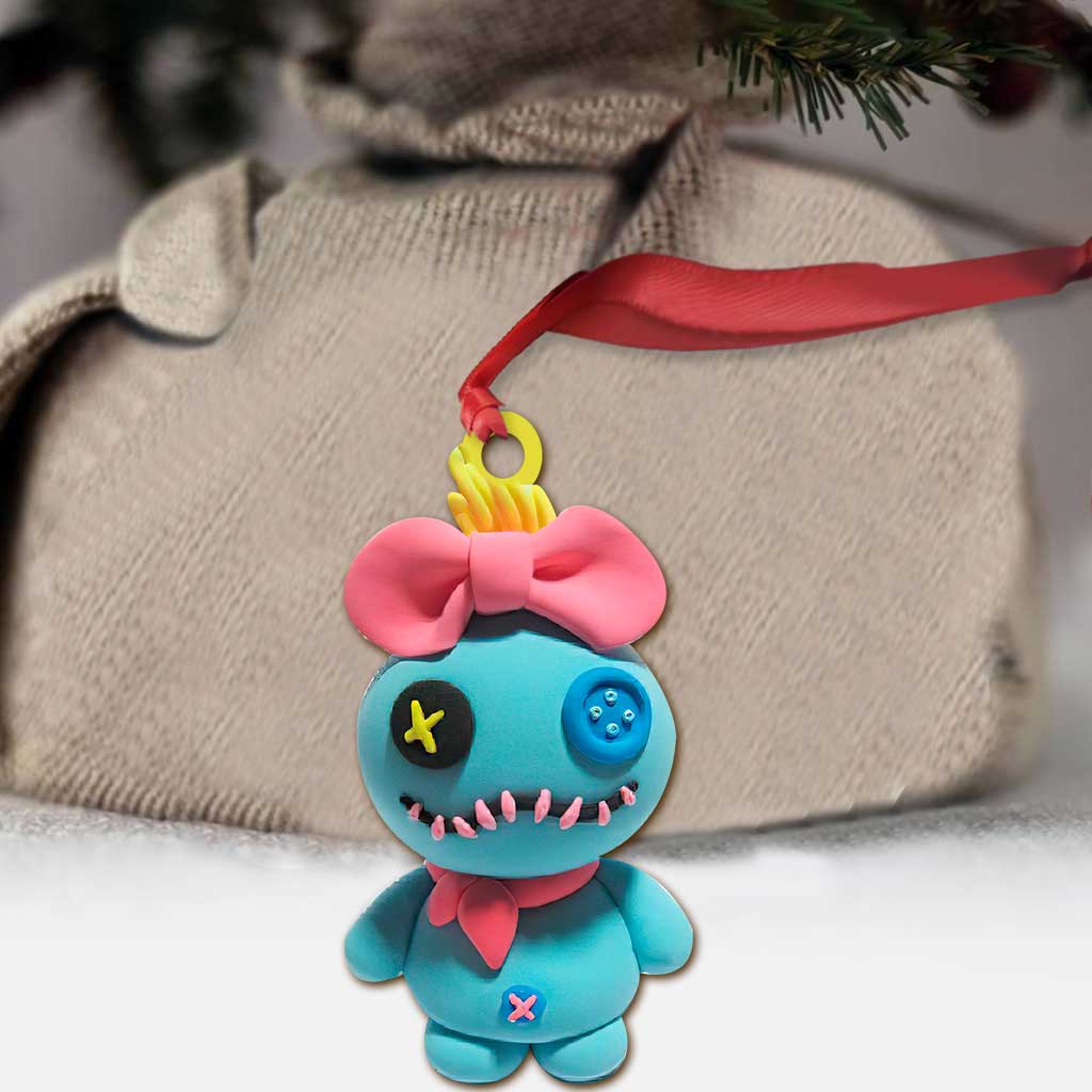 Ohana Means Family - Christmas Ornament With 3D Pattern Print (Printed On Both Sides)