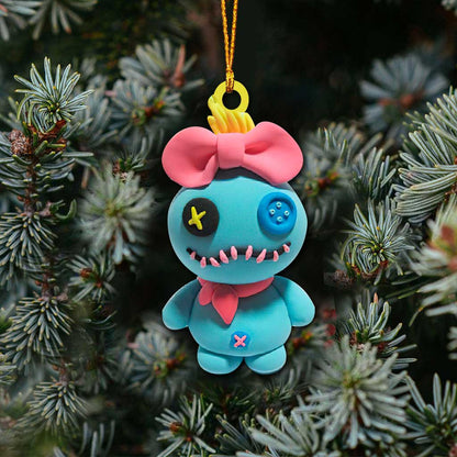 Ohana Means Family - Christmas Ornament With 3D Pattern Print (Printed On Both Sides)