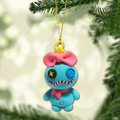 Ohana Means Family - Christmas Ornament With 3D Pattern Print (Printed On Both Sides)