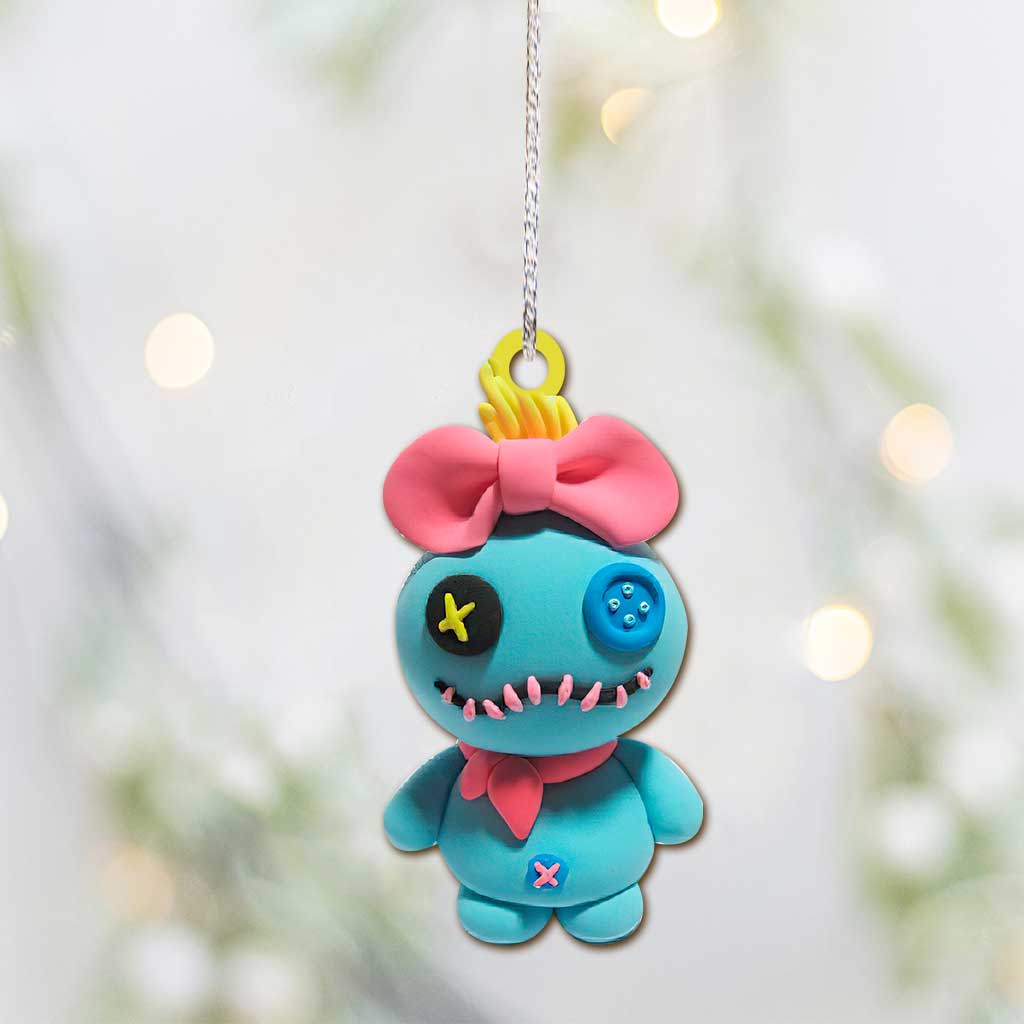 Ohana Means Family - Christmas Ornament With 3D Pattern Print (Printed On Both Sides)