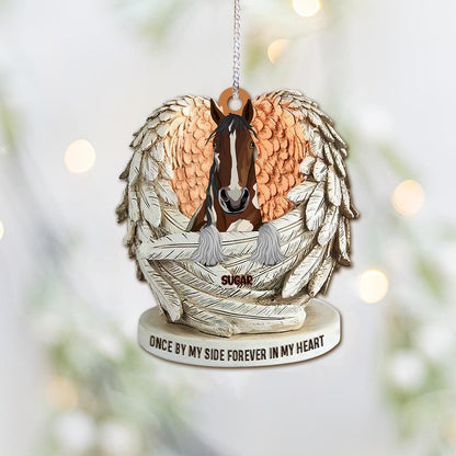 Forever In Our Hearts - Personalized Christmas Horse Ornament (Printed On Both Sides)