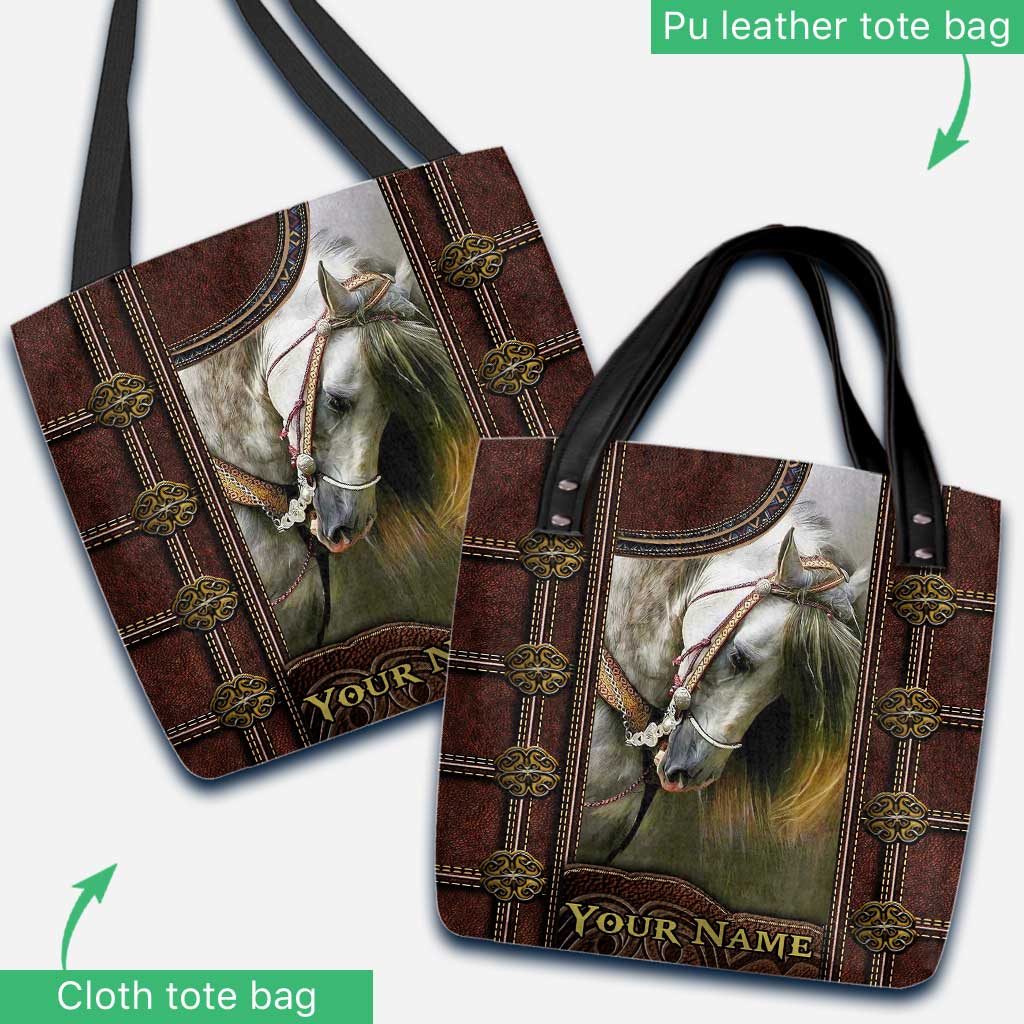 White Horse - Personalized Horse Tote Bag