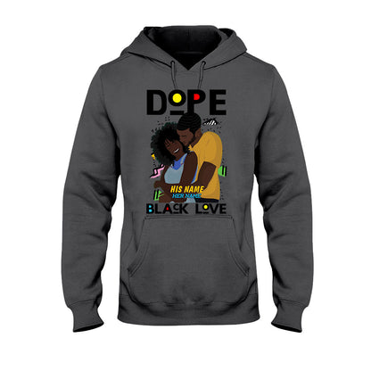 Dope Black Love Afro Couple - Personalized African American T-shirt and Hoodie