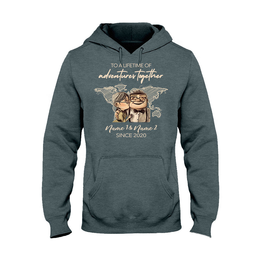 To A Lifetime Of Adventures Together - Personalized Couple Travelling T-shirt and Hoodie