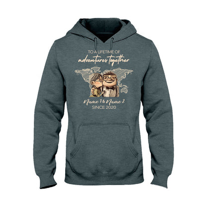 To A Lifetime Of Adventures Together - Personalized Couple Travelling T-shirt and Hoodie