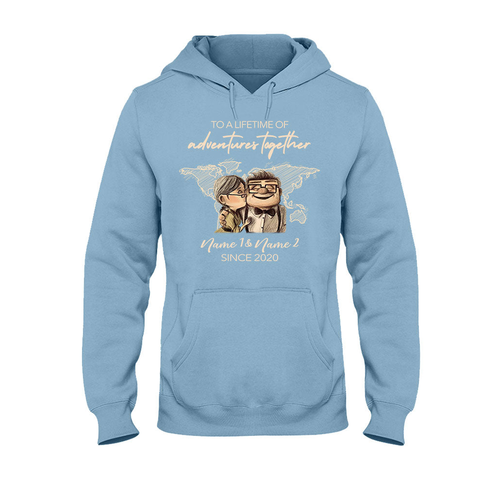 To A Lifetime Of Adventures Together - Personalized Couple Travelling T-shirt and Hoodie