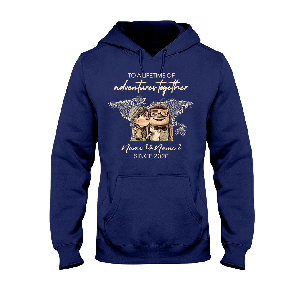 To A Lifetime Of Adventures Together - Personalized Couple Travelling T-shirt and Hoodie