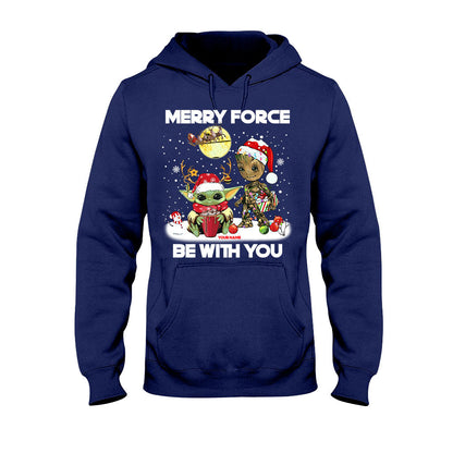 Merry Force Be With You - Personalized Christmas The Force T-shirt and Hoodie