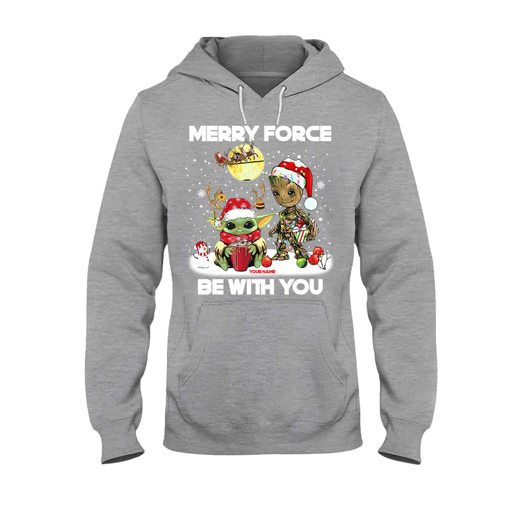 Merry Force Be With You - Personalized Christmas The Force T-shirt and Hoodie