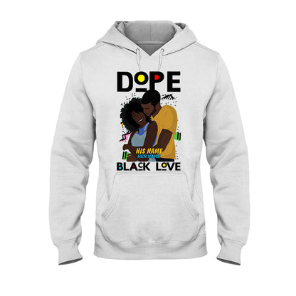 Dope Black Love Afro Couple - Personalized African American T-shirt and Hoodie