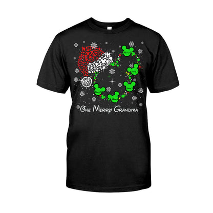 One Merry Grandma - Personalized Christmas Grandma T-shirt and Hoodie