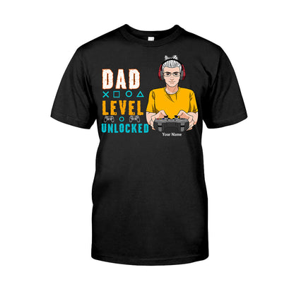 Dad Level Unlocked - Personalized Father's Day T-shirt and Hoodie