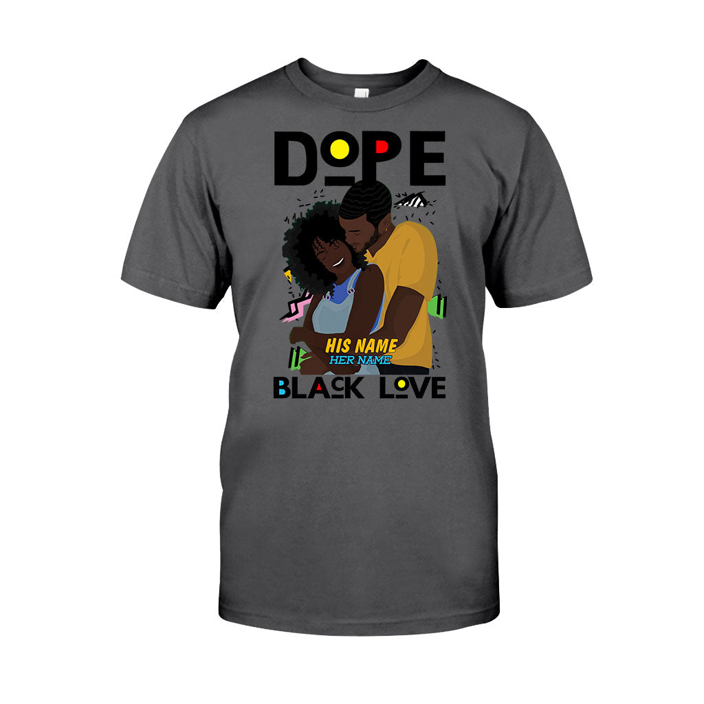 Dope Black Love Afro Couple - Personalized African American T-shirt and Hoodie