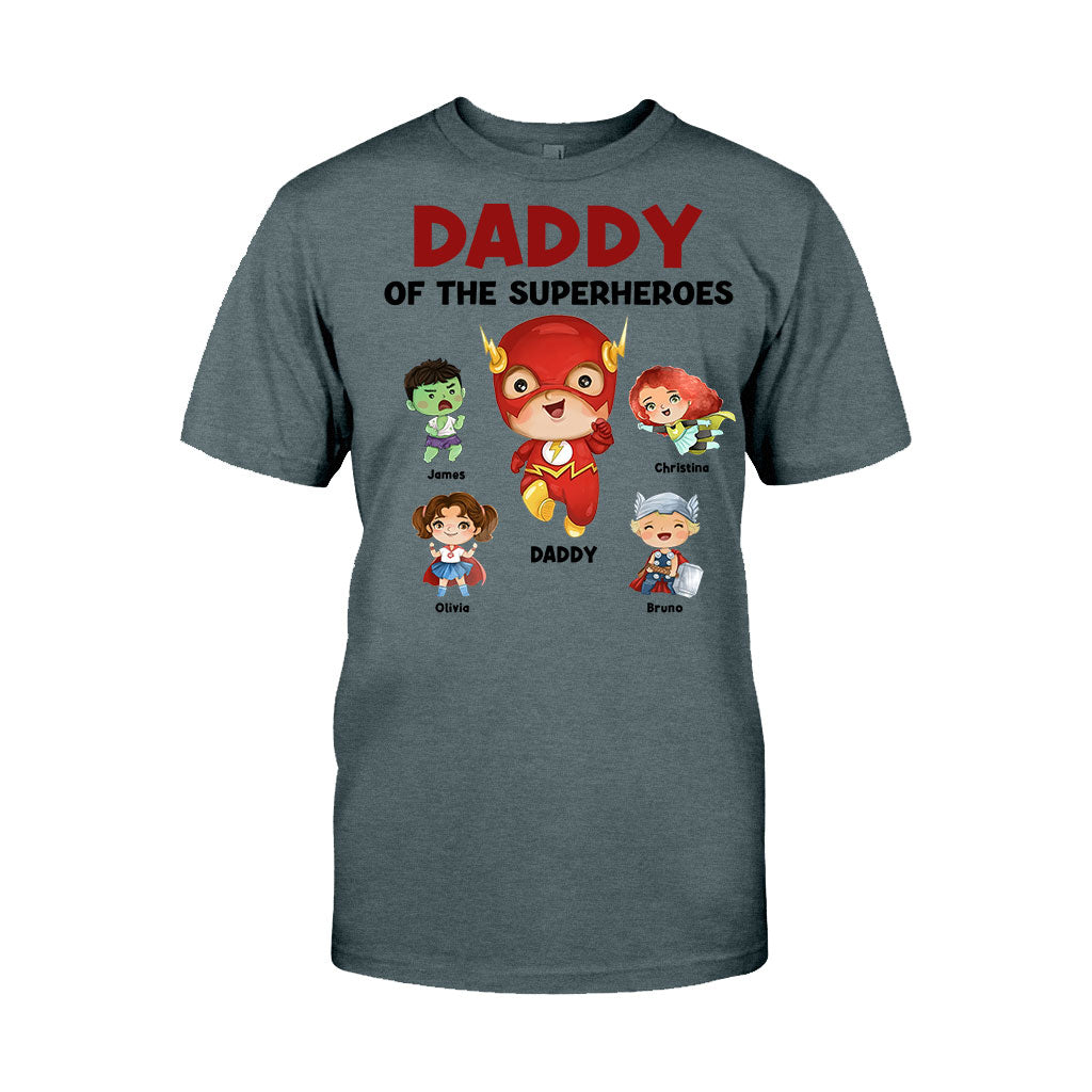 Daddy Of Superheroes - Personalized Father T-shirt and Hoodie