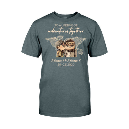 To A Lifetime Of Adventures Together - Personalized Couple Travelling T-shirt and Hoodie