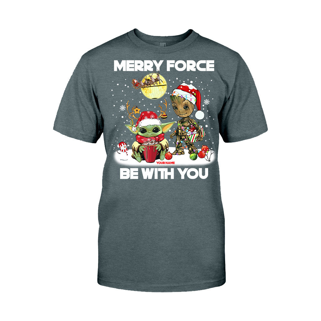 Merry Force Be With You - Personalized Christmas The Force T-shirt and Hoodie