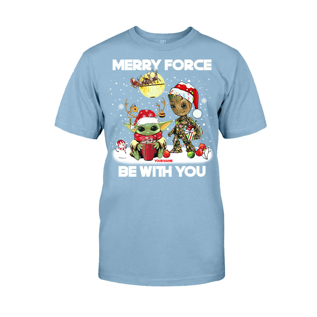 Merry Force Be With You - Personalized Christmas The Force T-shirt and Hoodie