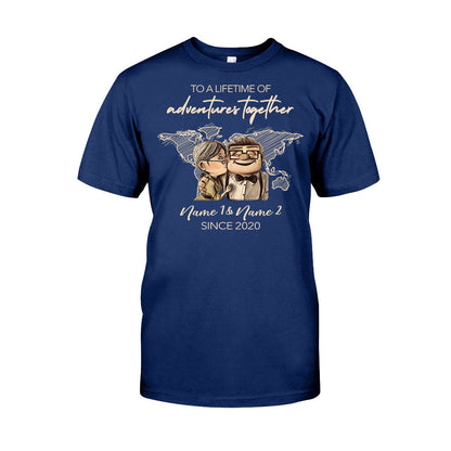 To A Lifetime Of Adventures Together - Personalized Couple Travelling T-shirt and Hoodie