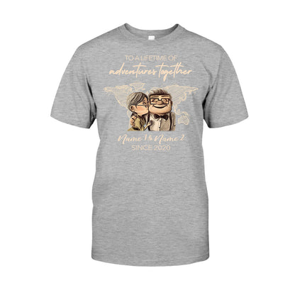 To A Lifetime Of Adventures Together - Personalized Couple Travelling T-shirt and Hoodie