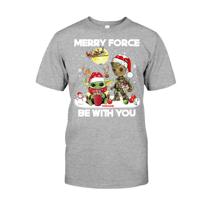 Merry Force Be With You - Personalized Christmas The Force T-shirt and Hoodie