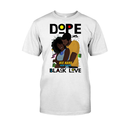 Dope Black Love Afro Couple - Personalized African American T-shirt and Hoodie