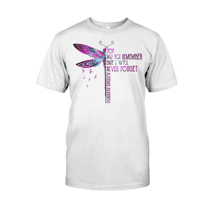 You May Not Remember Purple Dragonfly - Alzheimer Awareness T-shirt and Hoodie 102021