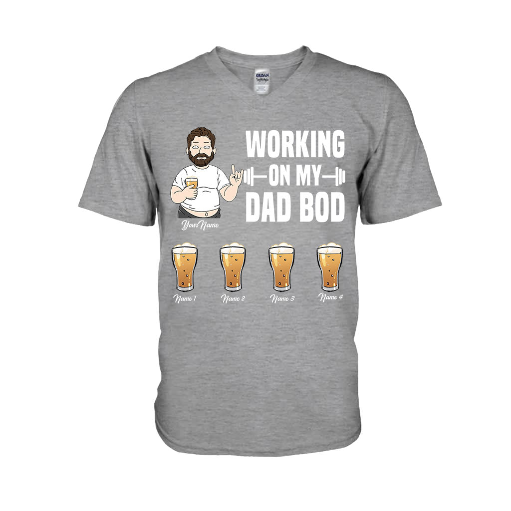 Working On My Dad Bod - Personalized Father's Day T-shirt and Hoodie