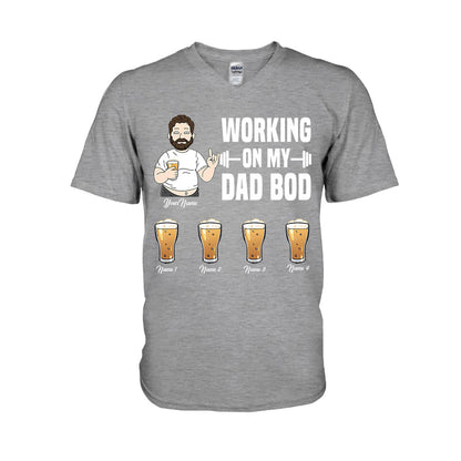 Working On My Dad Bod - Personalized Father's Day T-shirt and Hoodie